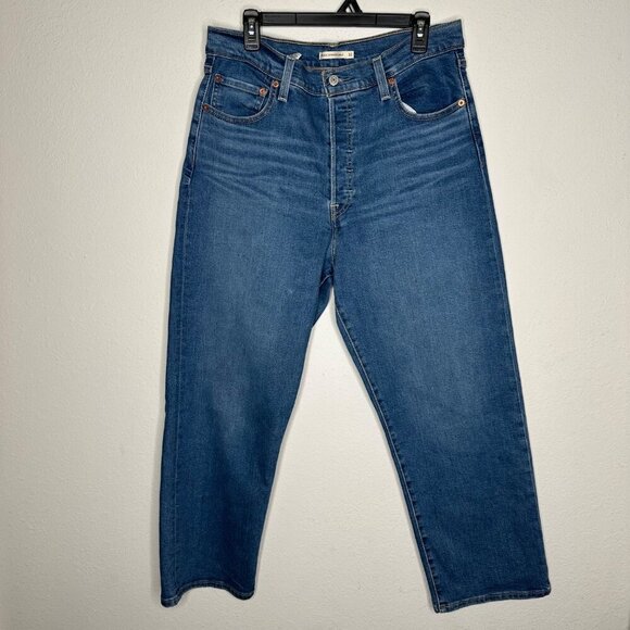 Levi's Ribcage button fly Straight Ankle Jeans Sz‎ 32" - Picture 4 of 12